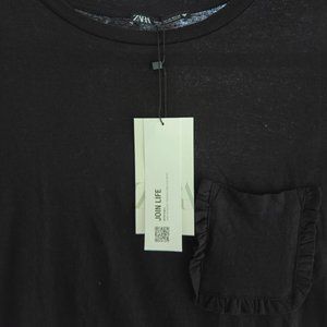 NWT Zara Frill Pocket T-Shirt